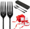 EDATOFLY 2 Pièces Fourchettes Gravées-I forking love you, Fourchettes de Table en Acier Inoxydable Fourchette à Dîner Cadeau de la Saint-Valentin Cadeau d'anniversaire (Noir)