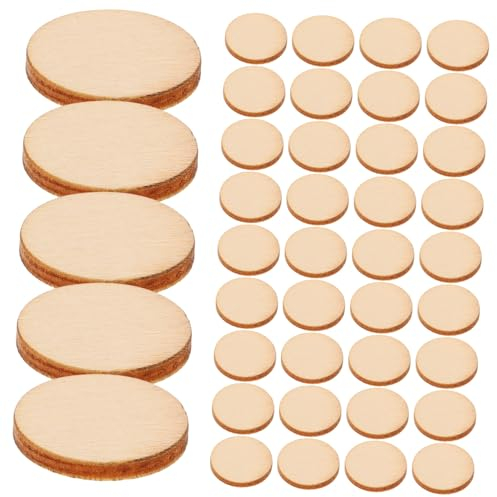 SHINEOFI 200stücke Runde Holz Scheiben Diy Unfertige Holz Kreise Natur Massivholz Handwerk Material Chip Für Basteln Und Dekoration