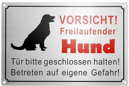 Raxfekro Cartello con scritta Vorsicht, 30 x 20 cm, avvertimento sul cane, cartello per cani, in alluminio con autoadesivo, per interni ed esterni, telecamera di sorveglianza