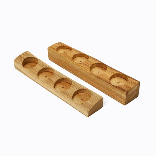 BestLoft Teelichthalter Holz Deko Wohnzimmer Hochzeitsdeko Weihnachtsdeko Tischdeko Kerzenständer Party Deko Hochzeit Deko Wohnzimmer Deko Weihnachten Deko Candle Holder (Groß (4 Kerzen))