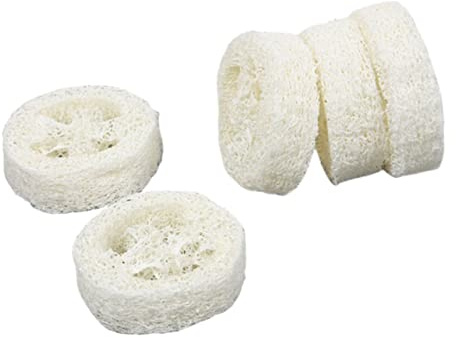 Hoement Esponjas de Lufa Naturales 5piezas para Baño, Base de Jabón Transpirable y Forma Simple para Decoración Creativa y Prevención de Caída de Jabón