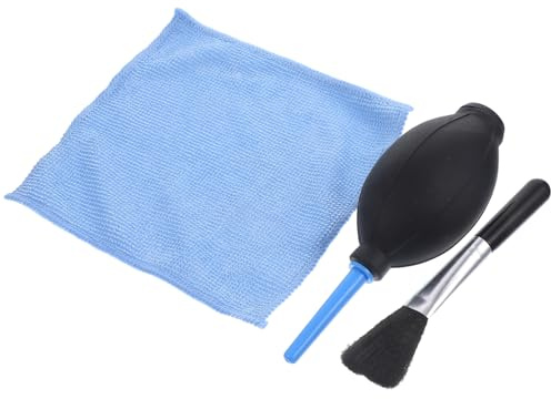 Kamera Luftgebläse Staubbläser mit Flexibler Düse aus Silikon | Reinigungsset mit Bürste und Tuch, Lange Blasdüse, Kunststoff und Nylonteile, für Objektiv und Lcd Zufälliger Stil