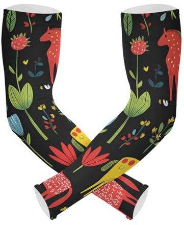 WDdZzyy Bohemian Pony - Manicotto di raffreddamento per cavallo, 1 paio di copribraccio, protezione dai raggi UV, per adulti, basket, golf, Cavallo Nero Pony Boemia, Taglia unica