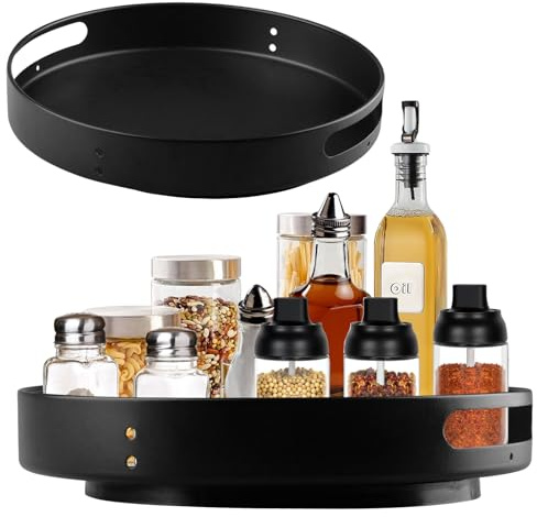 Doafoce Plato Giratorio de 360°, Especiero Giratorio 30cm, Lazy Susan Organizador Giratorio de Acero, para Nevera, Cocina, Salón, Dormitorio, Plato Giratorio Organizador Especias