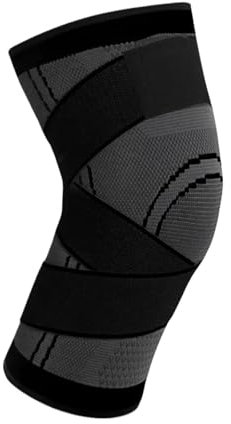 YXADGML Knee Sleeves 1Pair Sports Knee Pad Men Pressurized Elastic Knee Pad Support Fitness Gear Basketball Volleyball Brace Tennis Cycling Protector(Grey,L)