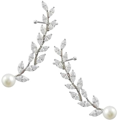 BESPORTBLE Orecchini Rampicante in Zircone Simulato Perni in Sterling e Placcatura in Senza Nichel e Ipoallergenici Accessori Eleganti Per