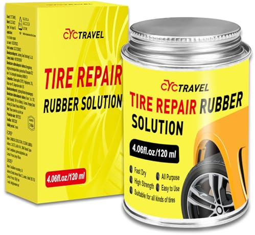 cyctravel Cemento Vulcanizzante Chimico, Trasparente Mastice per Riparazione Pneumatici 120 ML, Sigilla Rapidamente Gli Pneumatici, Adatto per Pneumatici di Auto e Biciclette