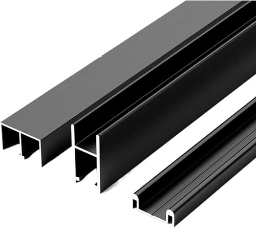 Sliding Glass Door Track Kit with Silent Glide Design for Smooth Operation in Display Cabinets, Bookcases & Wardrobes
