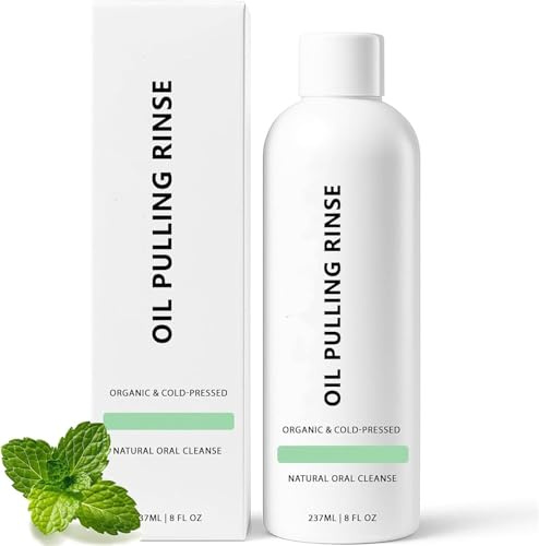 Spearmint Oil Pulling Rinse - Coconut Oil Pulling for Teeth Whitening, White Oil Pulling Rinse, Cold-Pressed Coconut Mouthwash for Teeth and Gums, Pure Mouthwash Mint Freshness (1)