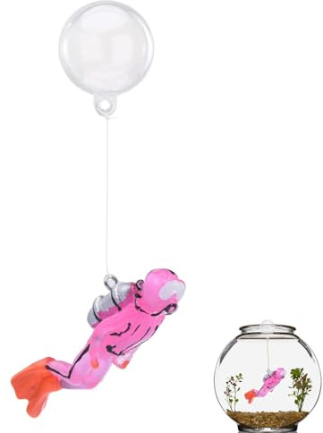 Décorations flottantes pour Aquarium - Glow-in-The-Dark Fish - Décoration de Petit Aquarium - Monde sous- - Petit Plongeur Miniature pour l'eau