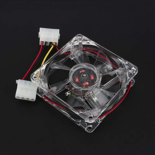 Pissente 80mm PC-Gehäuselüfter, CPU-Kühllüfter Computergehäuse-Kühlkörper mit 4 Blauen LED-Leuchten für PC-System 12V 4-Pin 2000 U/min 38,4 CFM Leise 39 DB