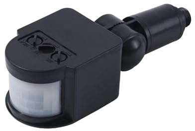 Interruptor de Sensor de luz LED Ajustable de 12 V, 24 V, 110 V y 220 V, Detector de Movimiento IR for Montaje en Pared, Sensor Exterior(Black,DC 24V)