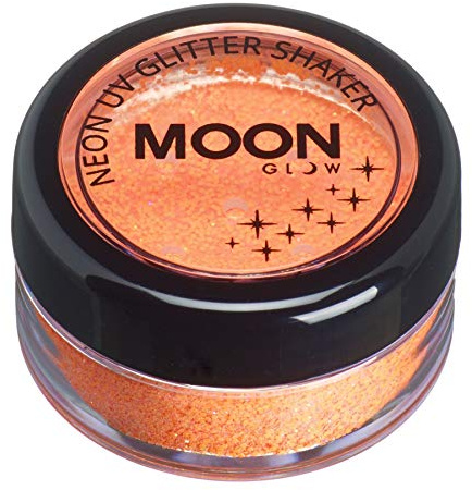 Moon Glow, Neon-UV-Glitzerstreuer, leuchtet hell unter UV-Beleuchtung! (Orange, 5g)