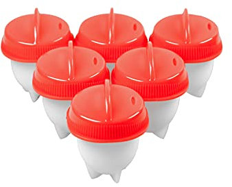 Juego de 6 huevos de cocina antiadherentes de silicona para huevos de silicona premium para huevos duros y duros, sin cáscara