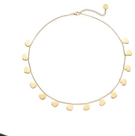 inSCINTILLE Collana con Stelle e Cuori Pendenti Donna in Acciaio Inossidabile con Chiusura Regolabile, Collana Stelline multifilo ad 1/2/3 Fili con Confezione Regalo (Cuore 1 Filo - Oro Giallo)