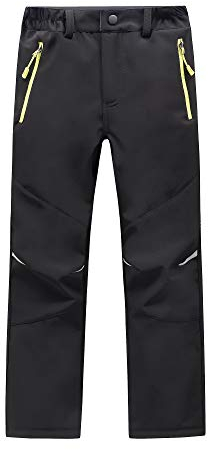 Comcrib Kinder Outdoor Wanderhose wasserdichte Softshellhose Winddicht Atmungsaktiv Warme Jungen Mädchen Winterhose Skihose