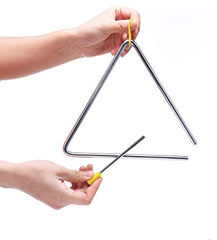 8 Inch Musical Steel Triangle Percussion Instrument With Striker