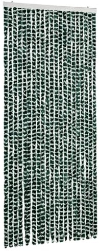vidaXL Insektenschutz Vorhang Flauschvorhang Plüschvorhang Türvorhang Fadenvorhang Fliegenschutz Wohnwagen Camping Grün Weiß 90x220cm Chenille