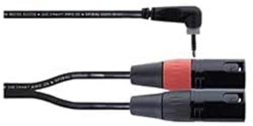 CORDIAL - ELEMENTS EY 1 WRMM, Cavo Y Stereo, Mini Jack TRS Angolato/2x XLR Maschio 1 m