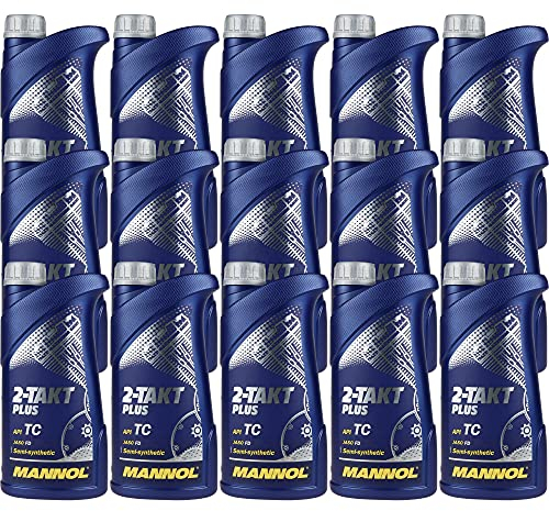 QR-Parts Set 85480646 MN7204-1 15x1 Liter MANNOL 2-Takt Plus API TC Öl Motorradöl Scooter Teilsynthetisch