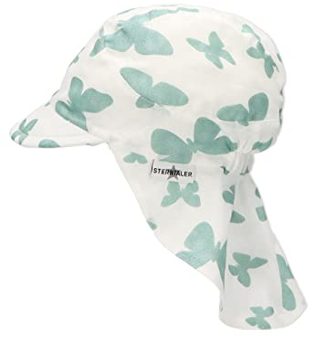 Sterntaler Mädchen Schirmmütze mit Nackenschutz Schmetterling Sonnenhut, mittelgrün, 51