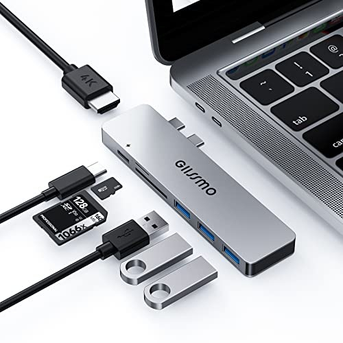 GIISSMO MacBook Adapter, USB C Hub mit Thunderbolt 3, 4K HDMI, 3 USB-A Ports, SD/TF Kartenleser, Zubehör Kompatibel mit MacBook Pro M1 M2 2023-2016, MacBook Air 2023-2018 13 14 15 16
