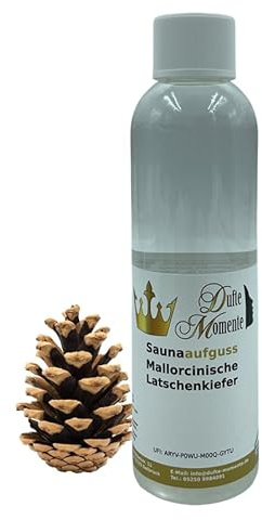 Dufte Momente | Saunaduft Konzentrat Latschenkiefer 250ml | naturreine und natürliche ätherische Öle | für Finnische Sauna, Banja, Biosauna, Sanarium, … | vegan und ohne Tierversuche
