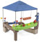 Step2 Pump & Splash Shady Oasis Spielhaus mit Wasser Spielzeug | Kunststoff Patio für Kinder mit Wasserpumpe, Wasserspieltisch & Zubehör | Geeignet für Rollstühle-