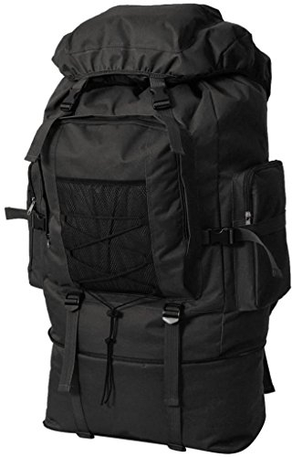 MOONAIRY Armeerucksack XXL 100 L, Rucksack Militär, Notfallrucksack, Daypack, Wanderrucksack, Built for Athletes Rucksack,Schwarz