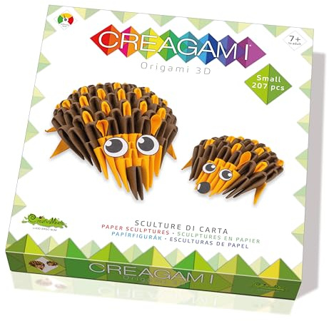 Creagami 3178718 Origami 3D, Papierskulptur Igel, Bastelset für Erwachsene und Kinder ab 7 Jahren, 204 Teile