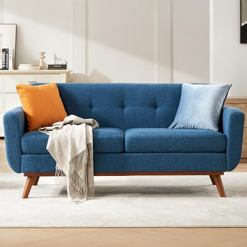 Kingfun 165,6 cm B Loveseat Sofa, Mitte des Jahrhunderts, moderne Dekoration, Liebessitz-Couches für Wohnzimmer, geknöpfte Polstermöbel, solide und einfach zu installieren, kleine Couch für