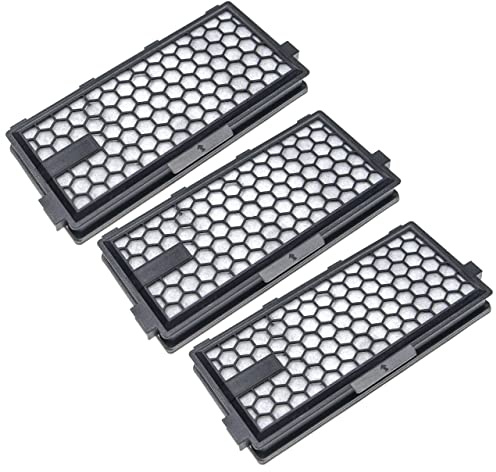 vhbw 3x filtre compatible avec Miele Complete C3 Silence EcoLine Plus aspirateur - filtre à charbon actif HEPA noir/blanc