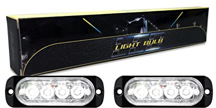 RIGIDON 2 Piezas 3.3 pulgada 4 led luz estroboscópica emergencia, 12v 24v faros antiniebla barras de luz led para trasera off road camión, coche, ATV, SUV, 4x4, barco, blanca impermeable IP67