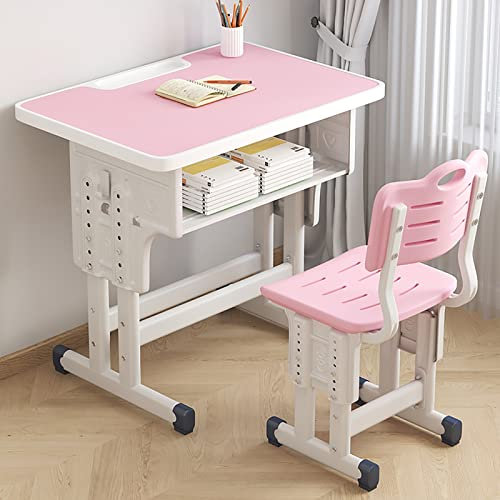 RUCRAK Kinder-Schreibtisch- und Stuhl-Set, höhenverstellbare Schreibtische für Kinder mit neigbarem Schreibtisch, höhenverstellbar, ergonomischer Kinderschularbeitsplatz mit Aufbewahrungsschublade