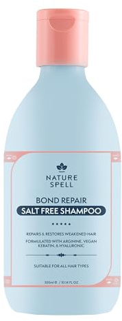 Nature Spell Bond Repair Shampoo Riparatore per Capelli Danneggiati, 300 ml | Rinforzante con Arginina, Cheratina e Acido Ialuronico, Anti Crespo, Senza Solfati, Vegano