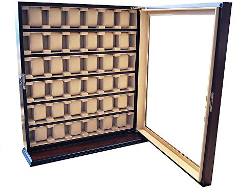 Uhrenhuette Vitrine für Uhren Tischvitrine braun 36 Uhren No.9