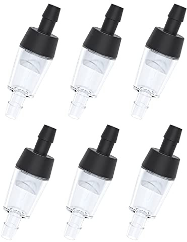 Pawfly Rückschlagventil Aquarium für Gängige Luftpumpen Schwarze Kunststoff-Rückschlagventile Pumpenschutz für Standard 4-6 mm Luftschlauch Aquarium Zubehör für Belüftung Einrichten, 6er Pack