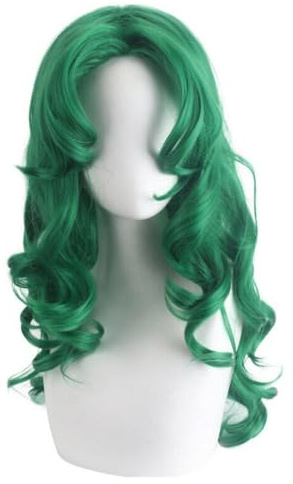 Anime Grün Lockige Cosplay Perücken 60cm Frauen Lange Wellige Synthetische Haare Halloween Party Zubehör Perücken