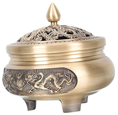 RORPOIR Quemador De Incienso De Tres Patas Vintage De Latón Incensario Forma De Buda para Decoración del Hogar Quemador De Incienso Kylin para Sala De Estar