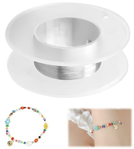 Basteldraht Dünn, 0.1mm x 100m Schmuckdraht, 304 Stainless Steel Wire Wickeldraht, Dünner Draht zum Basteln, Edelstahldraht, Bindedraht für DIY Armbänder, Halsketten, Ohrringe, Schmuckherstellung