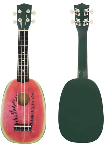 21-Zoll-Sopran-Ukulele Mit Wassermelonenmuster Und 12-Bünde-Ananas-Gitarrensaiten Mit Vier Saiten