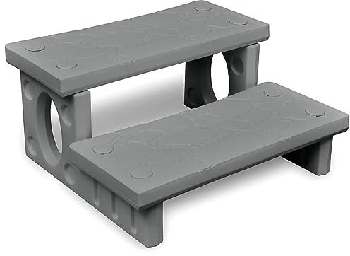 Sufrk Gradini da Spa Grigi,Gradini Vasca Idromassaggio | Accessori per Vasche Idromassaggio per Piscine e Vasche Idromassaggio Gonfiabili, in Legno e Rigide | Scalini per Camper