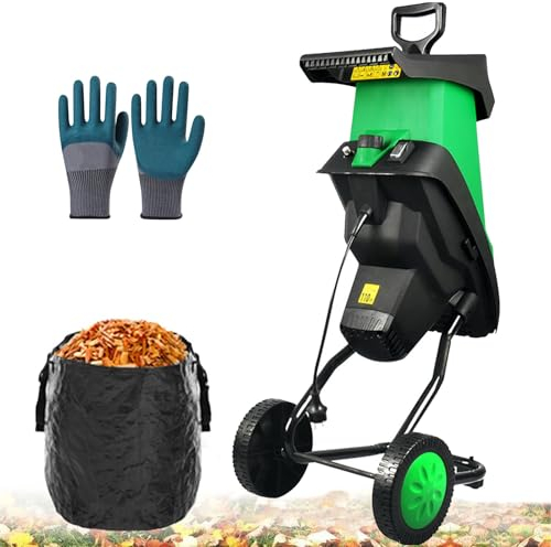 FAcoLL Trituradora de jardín eléctrica de 2400 W, trituradora de Madera rápida con Bolsa recolectora de 50 L, trituradora Multifuncional de Hojas y Ramas, para Ramas de Hojas y desechos de jardín