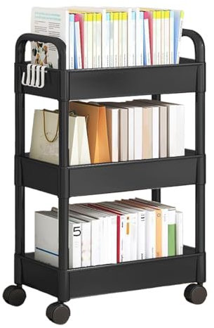 Yonuaret 3 Stöckiger Küchenwagen, Beistellwagen Mit Rollen Rollregal Allzweckwagen Rollende Lagerwagen Mit Griff, Multifunktional Servierwagen Roll Regals Für Büro, Wohnzimmer, Küche