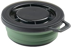 GSI Outdoors Escape Collapsible Bowl with Lid, 22oz Silicone Camping Bowl, Sage