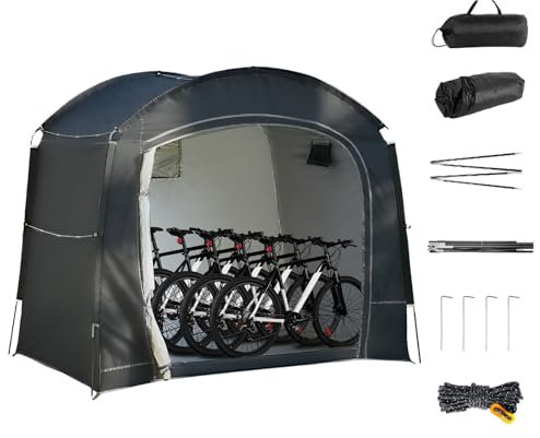 Bike Storage Tent Sheds, Waterproof Storage Tent, 7.22 * 4.92 * 6ft Bicycle Shed Tent, Outdoor Shelter with Carry Bag for Motorcycle, Garden Tool, Outdoor Activities - L