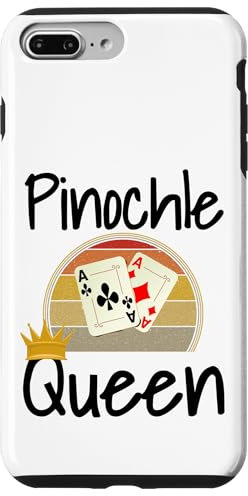 Coque pour iPhone 7 Plus/8 Plus Jeu de cartes amusant Pinochle Queen gagnant pour maman, mère, grand-mère