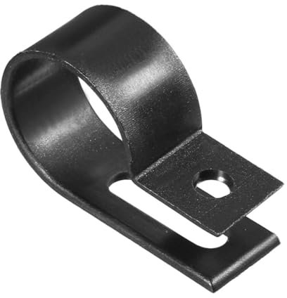 TOP-VIGOR 20Pcs Nylon R Type Cable Clips, Black Cable Clamp Organizer Cord Clips Wire Cable Cleats for Electrical Cable Wire Conduit Cable Management 19mm