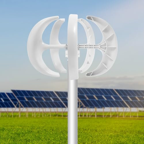 Generador de energía eólica generador de luz vertical de 12 V 600 W con controlador, 5 alas, generador de jardín 90 x 60 cm, hogar, aerogenerador eólico, turbina eólica, blanco