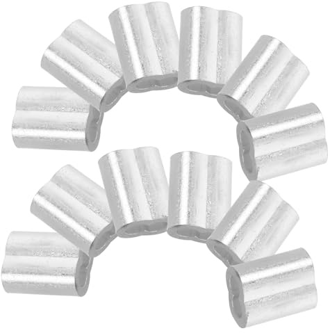 Didiseaon 100pieza Manguito De Aluminio De Doble Orificio Ovalado Manguitos De Engarce De Aluminio Para Cables De Acero Para Proyectos Domésticos De Gestión De Cables